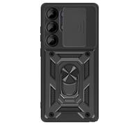 Mayaxess Custodia per Galaxy S25 Ultra Anello Supporto con Protezione Camera, Nero