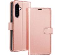 Mayaxess Custodia per Samsung Galaxy A56, portafoglio con cinturino da polso., Rosa Champagne
