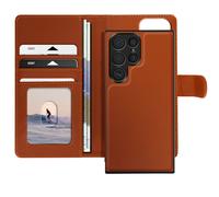 Mayaxess Custodia per Samsung Galaxy S23 Ultra con Cover Rimovibile, Marrone