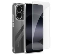 Mayaxess Pack Protezione per Redmi Note 14 4G Cover Morbida e Vetro Temperato, Trasparente