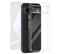 Mayaxess Set protezione per Google Pixel 8a cover morbida e vetro temperato 9H, Trasparente