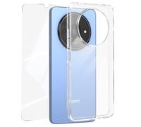 Mayaxess Set protezione per Xiaomi Redmi A3 cover morbida e vetro temperato 9H, Trasparente