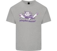 Maybe Never Pigro Gatto Che Dorme Uomo Cotone T-Shirt Tee Top