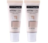 Maybelline Affinitone Unifying Foundation Cream Fondotinta in crema uniformante (16 Vanilla Rose), da 30 ml (Confezione da 2)