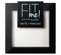 Maybelline Cipria Fit Me Matte&Poreless, Finish Opacizzante e Fissante, Pennello e Specchietto Inclusi, Translucent (90),