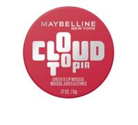 Maybelline New York Blush Mousse Colorata Guance e Labbra, Fino a 14 Ore di Colore*, Formula Ultra Pigmentata, Finish Blur-Matte, Texture Leggera, Cloudtopia, Tonalità: 02 Ethereal Rouge, 5g