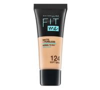 Maybelline Fit Me! Matte + Poreless fondotinta per uniformare l'incarnato con effetto mat 30 ml tonalità 124 Soft Sand