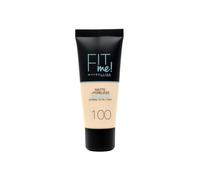 Maybelline New York Fondotinta Fit Me Matte&Poreless, Finish Opacizzante e Fissante, Tonalità: 100 Warm Ivory