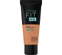 Maybelline Fit Me Mate Y Afinaporos Tono 334 Warm Tan Base De Maquillaje Calca A Tu Tono Y Textura Pieles Oscuras - 30Ml