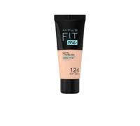 Maybelline Fit Me! Matte + Poreless fondotinta per uniformare l'incarnato con effetto mat 30 ml tonalità 124 Soft Sand