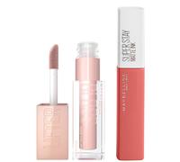 Maybelline Lifter Gloss e Superstay Matte Ink Lipstick Bundle (varie tonalità) - 130 Self Starter 130 Self Starter