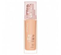 Maybelline New York Fondotinta Illuminante, Per Tutti i Tipi di Pelle, Pelle Rimpolpata e Radiosa, Finish Naturale, Con Acido Ialuronico e Niacinamide, Lifter Plump and Glow, Tonalità: 117, 30 ml