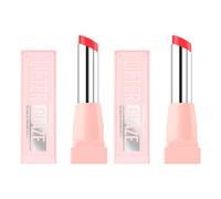 Maybelline New York Balsamo Labbra Lifter Glaze 005 Peach Quench Effetto Glassato con Acido Ialuronico ed Estratto di Ciliegia Acerola Lunga Durata Fino a 24 Ore - 2 Balsami Labbra