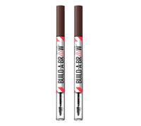 Maybelline New York Build-A-Brow Penna 2in1 con Gel Fissante per Sopracciglia Piene e Scolpite Lunga Tenuta Resistente all'Acqua e Vegan Colore 260 Deep Brown - 2 Cosmetici