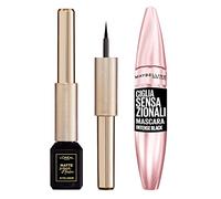 Maybelline New York Ciglia Sensazionali Mascara Volumizzante Colore Intense Black + Eyeliner Nero Waterproof