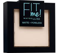 Maybelline New York Cipria Fit Me Matte&Poreless, Finish Opacizzante e Fissante, Pennello e Specchietto Inclusi, Warm Ivory (100),