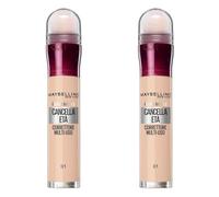 Maybelline New York Correttore Liquido Il Cancella Età, con Bacche di Goji e Haloxyl, Copre Occhiaie e Piccole Rughe, 01 Light, Confezione da 2