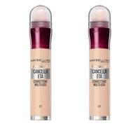 Maybelline New York Correttore Multi-Uso, Idratante e con Coprenza Modulabile, Imperfezioni e Occhiaie Coperte, Con Bacche di Goji e Haloxyl, Cancella Età, Tonalità: 01 Light, Bipacco