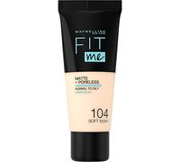 MAYBELLINE NEW YORK Fit Me! Matte+Poreless fondotinta matte per pelli normali e miste colore 104 Soft Ivory 30 ml
