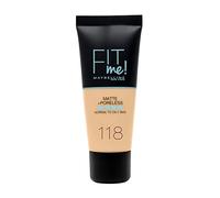 Maybelline New York Fit Me Matte+Poreless Fondotinta Opacizzante, 118 Light Beige