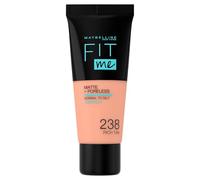 Maybelline New York Fondotinta Coprente Opacizzante Fit Me Matte&Poreless, Colore Uniforme, Pori Minimizzati, 238 Rich Tan