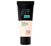 Maybelline Fit Me! Matte + Poreless fondotinta pelle perfetta con effetto matt 30 ml tonalità 102 Fair Ivory donna