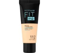 Maybelline New York Fondotinta Fit Me Matte&Poreless, Finish Opacizzante e Fissante, Tonalità: 112 Soft Beige