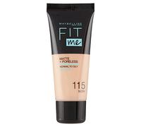 Maybelline New York Fondotinta Fit Me Matte&Poreless, Finish Opacizzante e Fissante, Tonalità: 115 Ivory