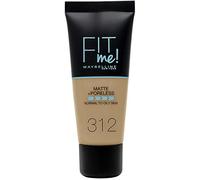 Maybelline New York Fondotinta Fit Me Matte&Poreless, Finish Opacizzante e Fissante, Tonalità: 312 Golden