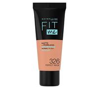Maybelline New York - Fondotinta Fluido Tono su Ton Fit me! Matte and Poreless - Tonalità 326 Marrone Perfetto, Nudo