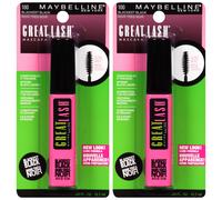 Maybelline New York Great Lash Mascara Lavabile Makeup Blackest Black 2 Count