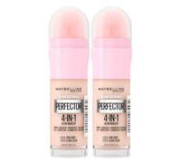 Maybelline New York Instant Age Perfector Glow 4in1 Correttore BB Cream Illuminante Primer Colore 00 Fair Light con Spugnetta per Applicazione - 2 Flaconi da 20ml