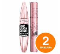 Maybelline New York Kit Mascara Volumizzante Nero Sky High + Ciglia Sensazionali