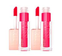 Maybelline New York Lifter Gloss Candy Drop Lucidalabbra con Acido Ialuronico Effetto Rimpolpante Idratante Colore 24 Bubblegum con Applicatore XL - 2 Flaconi 5,4 ml