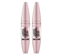 Maybelline New York Mascara Ciglia Sensazionali, Volumizzante, Effetto Ventaglio sulle Ciglia, Very Black, Confezione da 2 x 9,5 ml