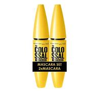 Maybelline New York Mascara nero per colossale volume, con collagene, mascara in confezione doppia, volum'Express The Colossal, nero, 2 x 10,7 ml