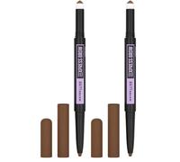 Maybelline New York Matita-Ombretto Express Brow 2-in-1, Per sopracciglia piene e naturali, Med Brown (02) (Confezione da 2)