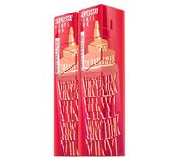 Maybelline New York SuperStay Vinyl Ink Tinta Labbra Colore 210 Pomodoro Collezione Natale Effetto Vinilico fino a 16H Formula No Transfer - 2 Rossetti con Applicatore di Precisione