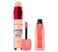 Maybelline New York Tinta Labbra SuperStay Teddy Tint 25 Baby Tee Effetto Vellutato Stratificabile 5ml + Correttore Liquido Multiuso Il Cancella Età 01 Light con Spugnetta - Set da 2