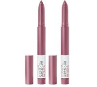 Maybelline Rossetto Matita SuperStay Ink Crayon, Colore Matte a Lunga Tenuta, Stay Exceptional (25), (Confezione da 2)