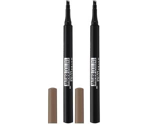 Maybelline Tattoo Brow Micro Eyebrow Microblading Penna per sopracciglia Tinta, marrone scuro, la confezione può variare (Confezione da 2)