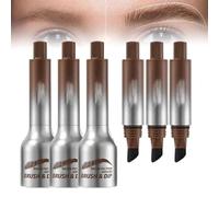 Maybelucky - Pennello angolato per sopracciglia, con pennello angolato e matita per sopracciglia, matita per trucco naturale, anti-sbavature, portatile, impermeabile, opaco (cioccolato)