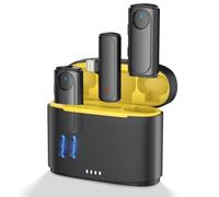 MAYBESTA Microfono lavalier wireless da bavero per iPhone, mini microfono Bluetooth per registrazione video con custodia di ricarica portatile, piccoli microfoni per telefono con clip per podcast