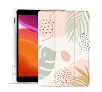 MAYCARI Green Leaves - Custodia protettiva per iPad da 10,2" 2021/2020/2019, con supporto per matite, iPad estetico 9a/8a/7a generazione, morbida custodia protettiva in TPU, per ragazze e donne