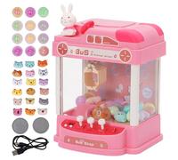 Maycoly Mini Macchina ad Artiglio Con 10 Bambole e 10 Capsule a Sorpresa,Musica Macchina Artiglio Arcade,Claw Machine Adatto a Bambini e Bambine dai 3 Anni in su