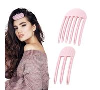 MAYCREATE Clip volumizzanti per capelli per donne e uomini, 2 pezzi, clip volumizzanti istantanee, per sollevamento delle radici, pettine da donna per frangia soffice, senza traccia, rosa