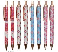 Maydahui 8 penne a sfera retrattili a forma di cuore, penna a sfera a forma di ala, penna in metallo con inchiostro nero, per San Valentino, scuola, feste, ufficio