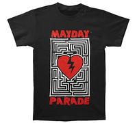 Mayday Parade Heart Maze Print Unisex T-Shirts Men Tee Cotton Tops Black Shirt S
