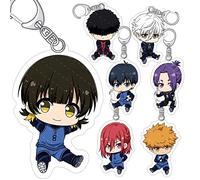 MayDee Portachiavi Blue Lock in Acrilico Bifacciale con Chiave Pendente 6cm - Set da 7 Pezzi per Anime e Collezionisti