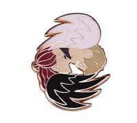 MayDee Spilla in Metallo Good Omens Accessori per Abbigliamento, Distintivo Fanzine Good Omen Angeli E Demoni